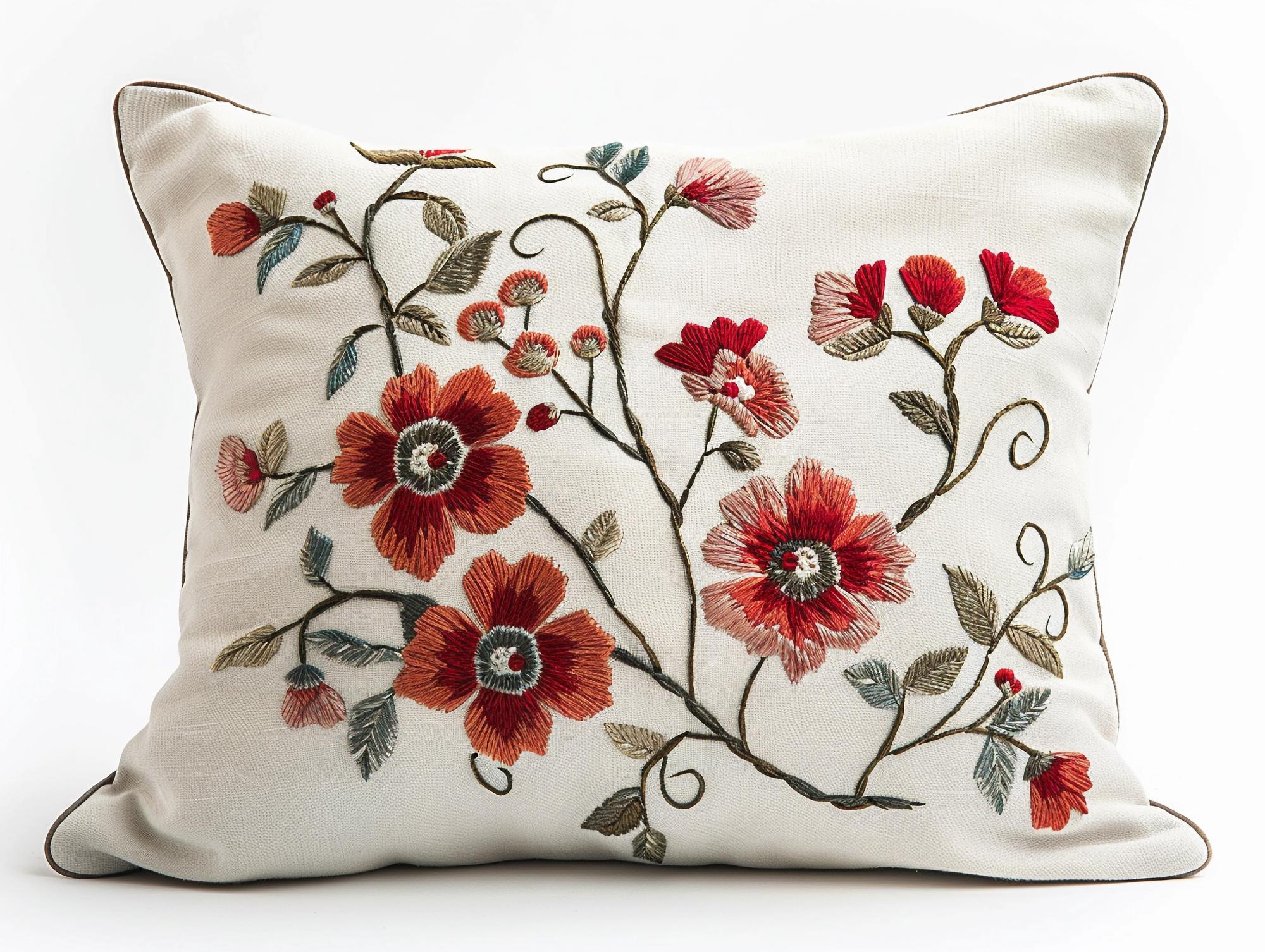 Cushion after custom embroidered design